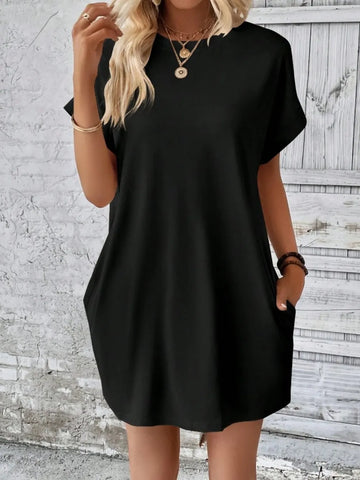 Round Neck Short Sleeve Dress DJPT